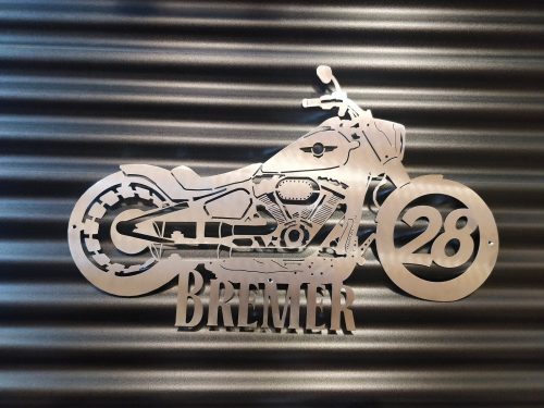Haustürschild “Motorrad” aus Edelstahl
