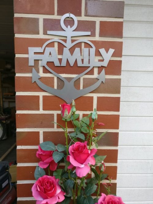 Gartenstecker Anker Herz Family