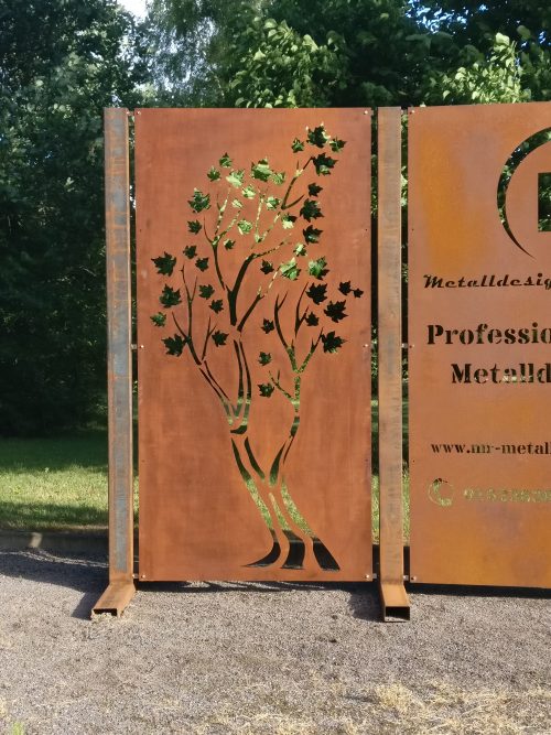 Sichtschutzwand “Ahornbaum” Edelrost