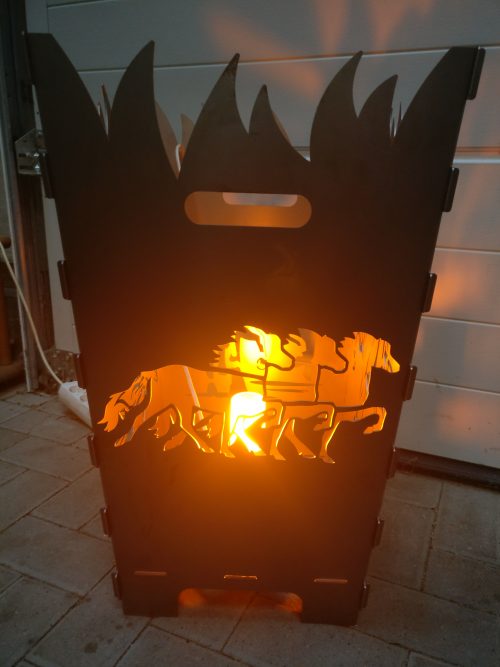 Feuerkorb Island Pferde xxl 40cm x 40cm x 70cm - Ansicht 2