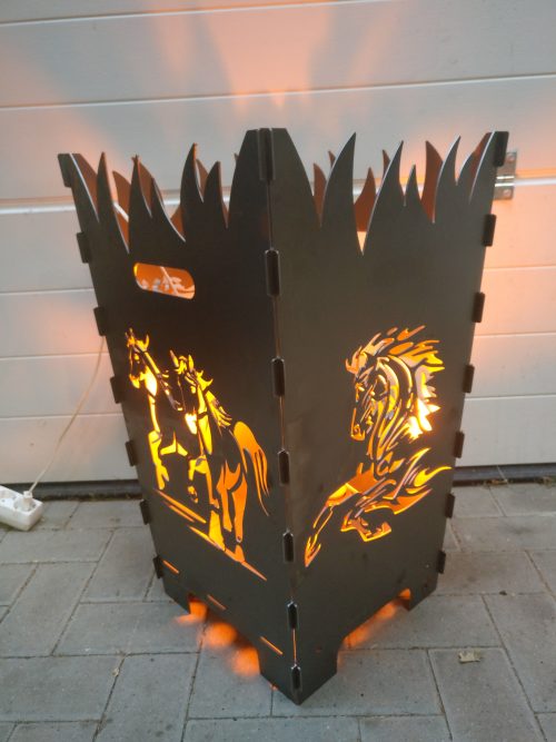 Feuerkorb Pferde xxl 40cm x 40cm x 70cm
