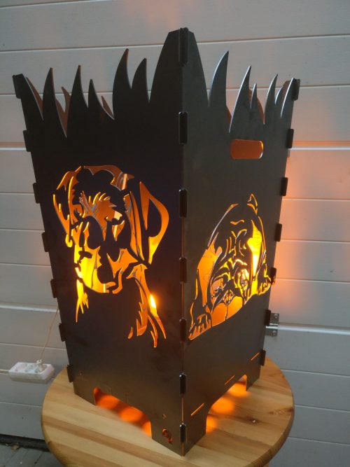 Feuerkorb Hundemotive xxl 40cm x 40cm x 70cm