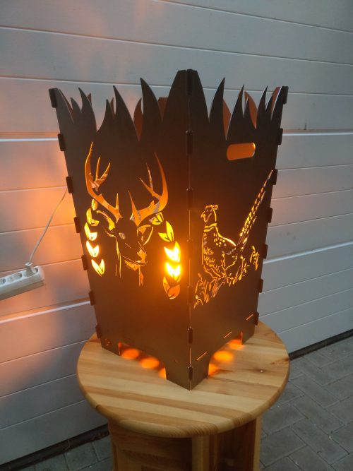 Feuerkorb “Jagd2” xxl 40cm x 40cm x 70cm