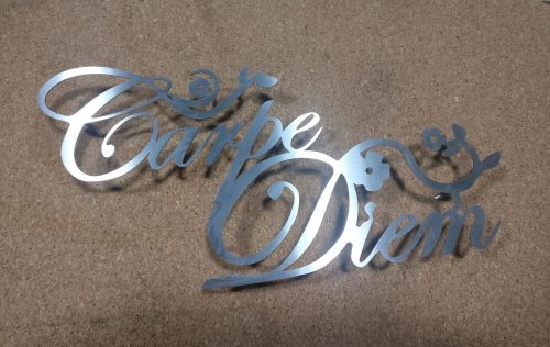 Schriftzug Carpe Diem Edelstahl Schild 40cm