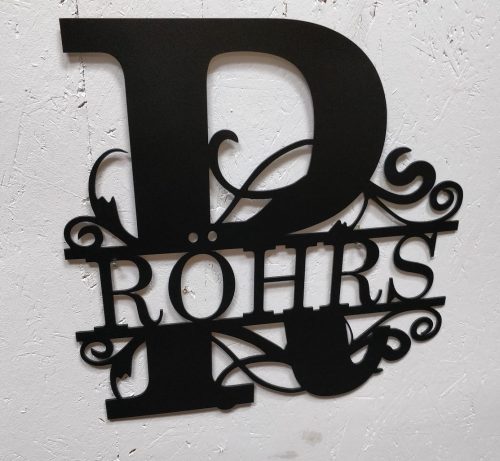 Split letter monogram ,Schriftzug Hausnummer 50x50cm