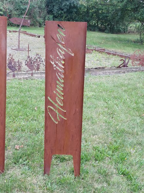 Gartenschild Corten Stahl Heimathafen Edelrost