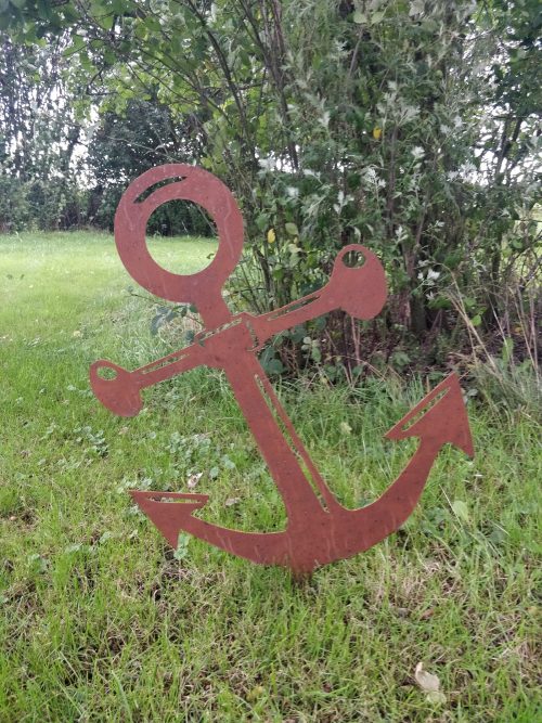 Gartenstecker “Anker” Edelrost