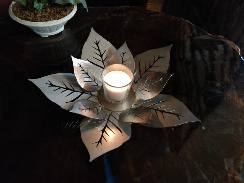 Kerzenständer “Blätter”Edelstahl