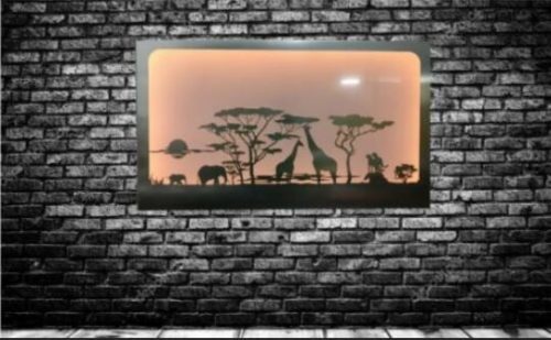 Wandbild “Afrika” 115cmx55cm Edelstahl