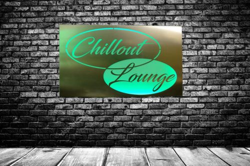 Wandbild “Chillout Longe”1150x550mm Edelstahl beleuchtet