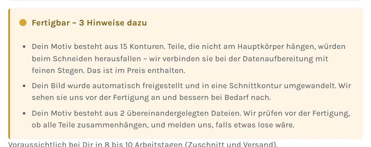 Die Fertigungsampel mit ihren Hinweisen